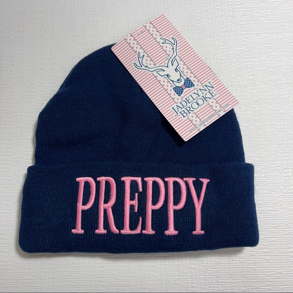Jadelynn Brooke Accessories - NWT JADELYNN BROOKE blue “preppy” beanie